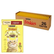 Влажный корм для взрослых котов Friskies с говядиной в подливке 85 г x 26 12554757