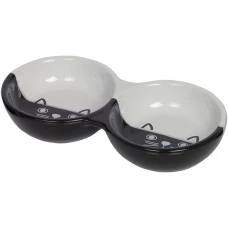 Миска для котів Nobby FACE керамічна чорно-біла 22х11,5х3,5 см 260 мл 73693