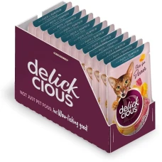 Влажный корм для котов Delickcious кусочки с уткой и тыквой в крем-супе 85 г x 12 D6251401 