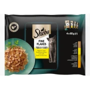 Набор влажного корма для котов Sheba Fine Flakes ассорти из мяса птицы в желе 4 х 85 г 410678