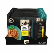Набор влажного корма для котов Sheba Fine Flakes ассорти из мяса птицы в желе 4 х 85 г x 13 410678