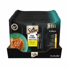 Набір вологого корму для котів Sheba Fine Flakes асорті з м'яса птиці в желе 4 х 85 г x 13 410678