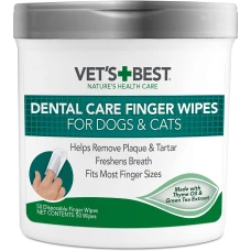 Салфетки для собак и котов Vet's Best Dental Care Finger Wipes для чистки зубов 50 шт vb00001