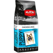 Сухий корм для цуценят всіх порід Alice Puppy & Junior Chicken and Rice з куркою та рисом 17 кг 5997328300781