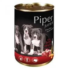 Влажный корм для щенков Dolina Noteci Piper Junior с говяжьими сердцами и морковью 400 г DN141-301943