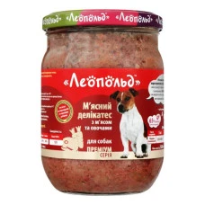 Вологий корм для собак Леопольд Преміум М'ясний делікатес з м'ясом та овочами 500 г