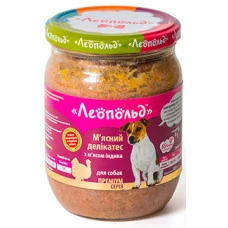 Влажный корм для собак Леопольд Мясной деликатес с мясом индейки 500 г