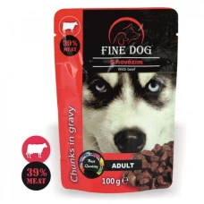 Влажный корм для собак Fine Dog Beef In Gravy говядина в соусе 100 г 8030