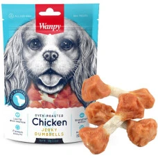Лакомство для собак Wanpy Chicken Jerky Dumbbells кость с вяленой курицей 100 г CD-04H