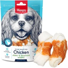 Лакомство для собак Wanpy Chicken Jerky Rawhide Wraps кость с вяленой курицей 100 г CD-08H