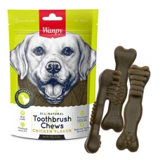 Лакомство для собак Wanpy Toothbrush Chews Chicken Flavor Зубная жевательная щетка 100 г DB-13