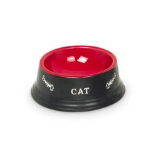 Миска для котів Nobby Cat керамічна чорно-червона Ø 14x4.8 см 240 мл 73386