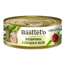 Влажный корм для котов Basttet`o Original говядина с сердцем в желе 85 г