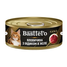 Влажный корм для котов Basttet`o Gold говядина с индейкой в желе 85 г