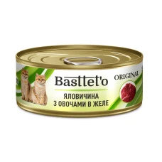 Влажный корм для котов Basttet`o Original говядина с овощами в желе 85 г