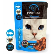 Влажный корм для котов Fine Cat Salmon In Gravy Лосось в соусе 100 г 8002