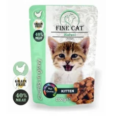 Влажный корм для котят Fine Cat Kitten Chicken In Gravy Курица в соусе 100 г 8004