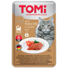 Влажный корм для котов TOMi Poultry In Tomato Jelly птица в томатном желе 100 г 490884