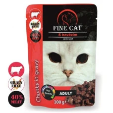 Влажный корм для котов Fine Cat Beef in Sauce Говядина в соусе 100 г 8000