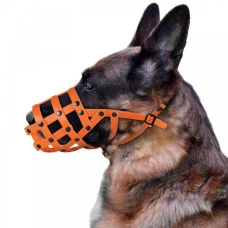 Намордник для собак BronzeDog М Вівчарка біотановий помаранчевий 10х28 4911/T