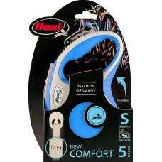 Поводок-рулетка для собак Flexi New Comfort S до 15 кг синяя лента 5 м 43530