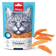 Лакомство для котов Wanpy Chicken Jerky Strips полоски из вяленой курицы 80 г CA-04S-01