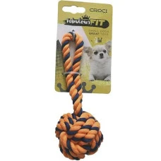 Игрушка для собак Croci плетенный мяч из каната оранжевый 16 см C6098738