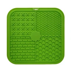 Коврик для слизывания для собак и котов EcoToys антистресс силиконовый зеленый 20х20 см 67722