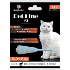 Краплі проти зовнішніх паразитів для котів Healthy Pet Line №1 від 1 кг 109854