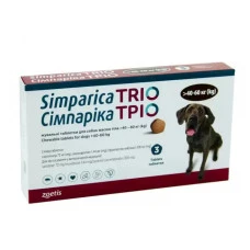 Таблетка против внешних и внутренних паразитов для собак Zoetis Simparica TRIO от 40 до 60 кг ЦЕНА ЗА 1 ШТ 10024340