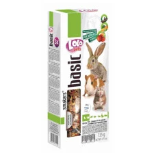 Ласощі для гризунів та кроликів Lolo Pets Smakers 3 в 1 фрукти, овочі, плоди ріжкового дерева 135 г LO-71112