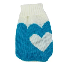 Светр для собак та котів EcoToys Heart XXL біло-блакитний A: 38 см B: 38 см C: 24 см 6894