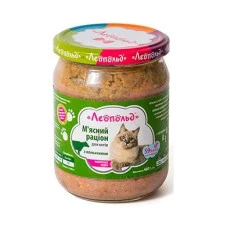 Влажный корм для котов Леопольд Мясной рацион с говядиной 460 г 