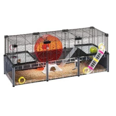 Модульная клетка для хомяков и мышей Ferplast Multipla Hamster Lagre с аксессуарами черная 107.5x37.5x42 см 57007417