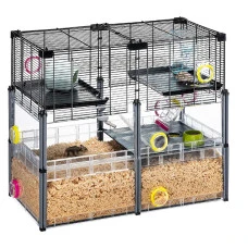Модульна клітка для хом'яків та мишей Ferplast Multipla Hamster Crystal з аксесуарами чорна 72.5x37.5x62 см 57007617