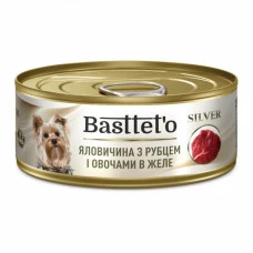 Влажный корм для собак Basttet`o Silver говядина с рубцом и овощами в желе 85 г 4820185492645