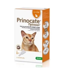 Капли против внешних и внутренних паразитов для котов и хорьков KRKA Prinocate до 4 кг ЦЕНА ЗА 1 ШТ 20698