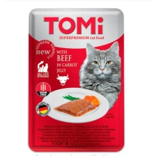 Влажный корм для котов TOMi говядина в морковном желе 100 г 490860
