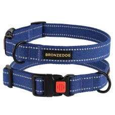 Ошейник для собак BronzeDog Сotton брезентовый синий 1.6x25-33 см 50/1502Б/T 