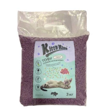 Наповнювач для котячого туалету Kitty Kiss Tofu соєвий тофу з ароматом лаванди 3 кг KK8241