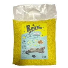 Наповнювач для котячого туалету Kitty Kiss Tofu соєвий тофу з ароматом лимона 3 кг KK8243