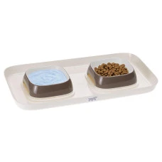 Миски на подставке для собак и котов Ferplast Glam Tray Extra Small пластиковые серые 40x23x4.5 см 400 мл 71908321