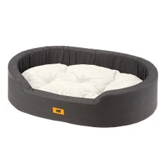 Лежак для собак и котов Ferplast Dandy 80 с искусственным мехом серый 80x55x18 см 82944097