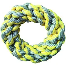 Игрушка для собак Croci Pastel бублик плетенный канат желтый 18 см C6198690