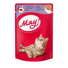 Влажный корм для котов Мяу индейка в нежном соусе 85 г B2240301