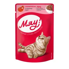 Влажный корм для котов Мяу говядина в соусе 85 г B2240701
