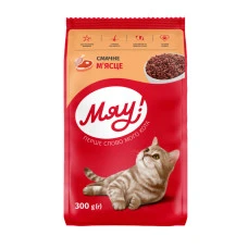 Сухой корм для котов Мяу со вкусом мяса 300 г B1210120