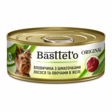 Влажный корм для собак Basttet`o Original говядина с кусочками лосося и овощами в желе 85 г