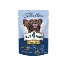 Вологий корм для собак малих порід Club 4 Paws Selection з яловичиною та овочами у соусі 85 г B5530701