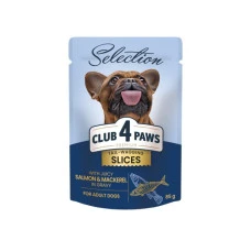 Вологий корм для собак малих порід Club 4 Paws Selection з лососем та макрелью в соусі 85 г B5530601